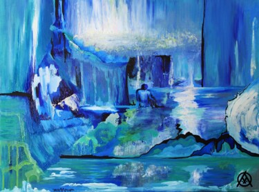 Painting titled "Glaciers of the Atl…" by Yana Apon, Original Artwork, Oil