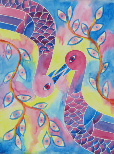 Peinture intitulée "Harmony" par Yana Bila, Œuvre d'art originale, Aquarelle