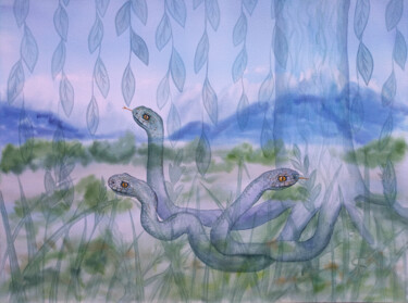 Peinture intitulée "The wisdom of the s…" par Yana Bila, Œuvre d'art originale, Aquarelle