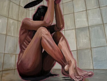 Pintura intitulada "Sadness" por Yana Bo, Obras de arte originais, Óleo Montado em Armação em madeira