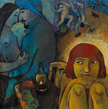 "Мечты Варвары" Peinture intitulée ""Мечты Варвары"" par Яна Ческидова, Œuvre d'art originale, Huile Monté sur Châssis