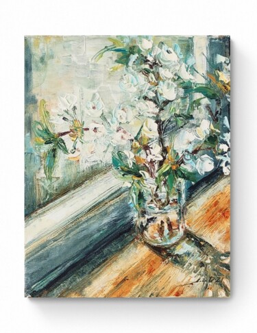 Painting titled "SPRING" by Yana Dulger, Original Artwork, Oil Mounted on Wood Stretcher frame