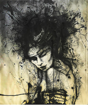 Drawing titled "Rendezvous" by Yana Kaplan, Original Artwork, Ink
