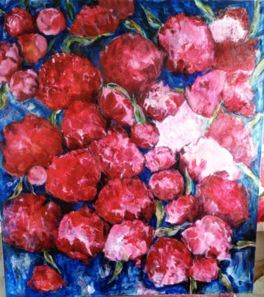 Картина под названием "Flowers" - Yana Sol, Подлинное произведение искусства, Масло