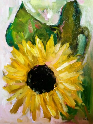 Картина под названием "Sunflowers2" - Yana Sol, Подлинное произведение искусства, Масло