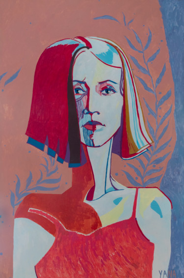 Painting titled "Self-portrait. Colo…" by Yana Koretska, Original Artwork, Acrylic