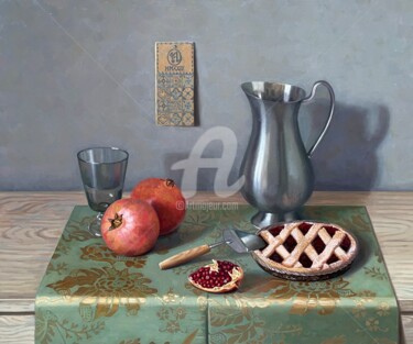 Pittura intitolato "Juicy fruits" da Yana Rikusha, Opera d'arte originale, Olio