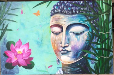 Malerei mit dem Titel "Buddha" von Yana Shcherban, Original-Kunstwerk, Acryl