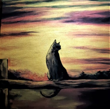 Картина под названием ""Ночная хищница"" - Yana Yeremenko, Подлинное произведение искусства, Акрил
