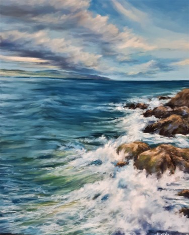 Dessin intitulée ""Brise de mer"/"Sea…" par Yana Yeremenko, Œuvre d'art originale, Pastel