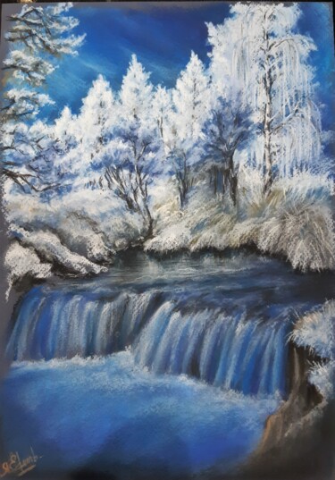 Desenho intitulada "Conte d'hiver/"Wint…" por Yana Yeremenko, Obras de arte originais, Pastel