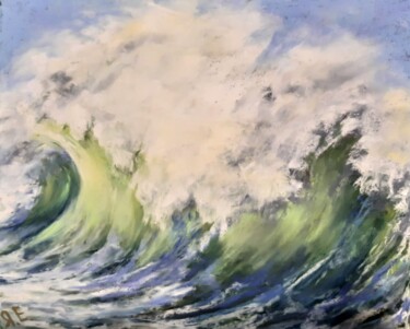 Dessin intitulée """VAGUE 2/"WAVE 2"…" par Yana Yeremenko, Œuvre d'art originale, Pastel