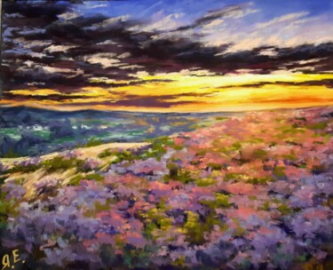 Dibujo titulada ""Flowers at Sunset"…" por Yana Yeremenko, Obra de arte original, Pastel