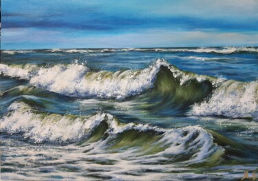 Painting titled ""SEA", acrilic pain…" by Yana Yeremenko, Original Artwork, Acrylic