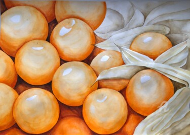 Картина под названием "Physalis fruits and…" - Yana Yushkova, Подлинное произведение искусства, Акварель