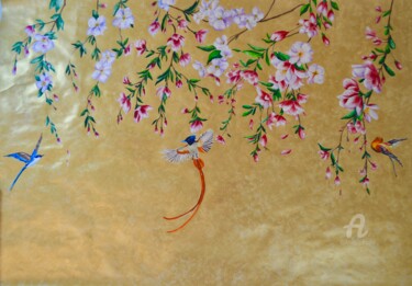 Malarstwo zatytułowany „Garden of  Eden” autorstwa Yana Yushkova, Oryginalna praca, Akwarela