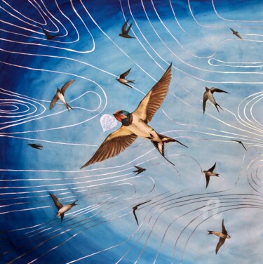 Peinture intitulée "Non-crossing heaven…" par Yana Yushkova, Œuvre d'art originale, Aquarelle