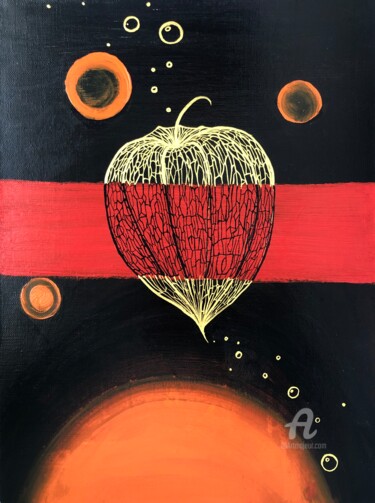 Картина под названием "Physalis golden ske…" - Yana Yushkova, Подлинное произведение искусства, Акрил