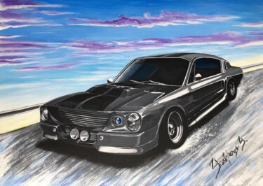 Pintura intitulada "Ford Shelby Mustang…" por Yana Yushkova, Obras de arte originais, Acrílico