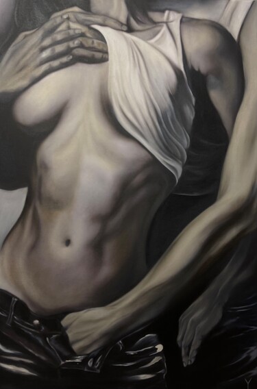 Картина под названием "Flash of passion" - Yana Dengina, Подлинное произведение искусства, Масло Установлен на Деревянная ра…