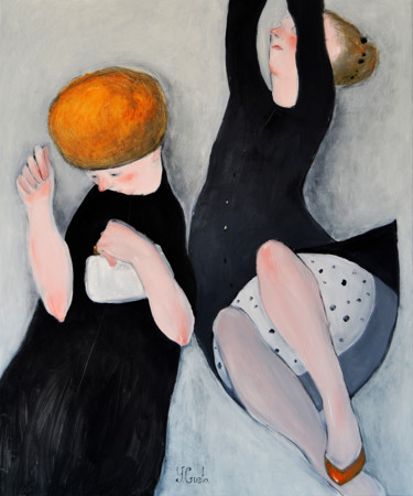 Painting titled "Fall dance" by Yana Medow, Original Artwork, Oil