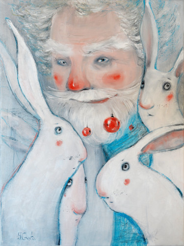 Картина под названием "Snowy" - Yana Medow, Подлинное произведение искусства, Масло