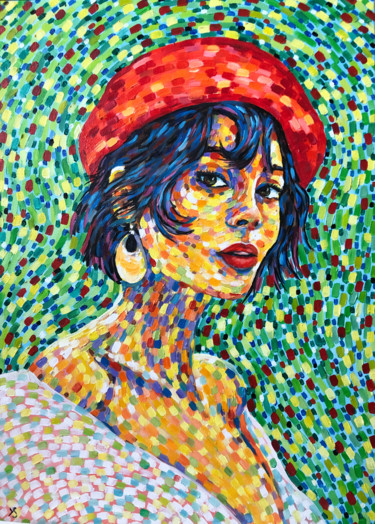 Malerei mit dem Titel "La Femme Fatale" von Yana Shapoval, Original-Kunstwerk, Öl