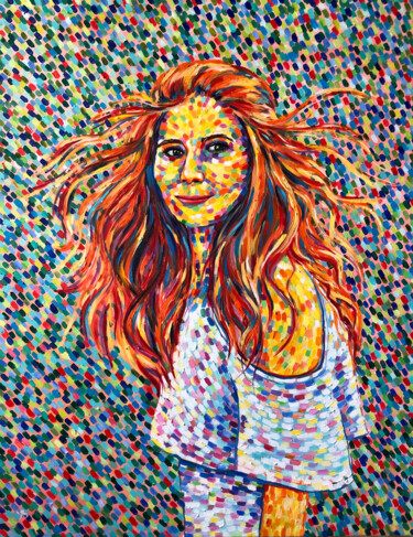 Картина под названием "Sunflower" - Yana Shapoval, Подлинное произведение искусства, Масло