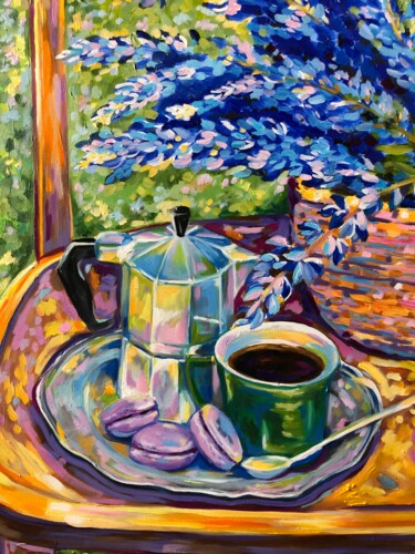 Painting titled "Summer morning" by Yana Shapoval, Original Artwork, Oil