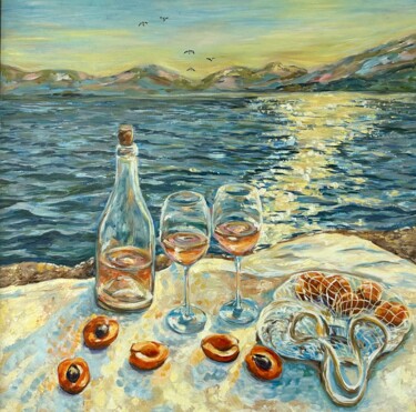 Malerei mit dem Titel "Apricot Evening for…" von Yana Shapoval, Original-Kunstwerk, Öl