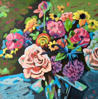 Pittura intitolato "Birthday flowers" da Yana Shapoval, Opera d'arte originale, Acrilico