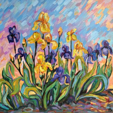 Peinture intitulée "Sunset in the Iris…" par Yana Shapoval, Œuvre d'art originale, Huile