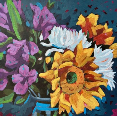 Painting titled "Sunflowers 2" by Yana Shapoval, Original Artwork, Acrylic