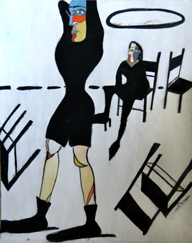 Peinture intitulée "Chaises" par Yanka, Œuvre d'art originale
