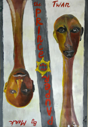 Картина под названием "Принц и нищий" - Yanka, Подлинное произведение искусства, Гуашь
