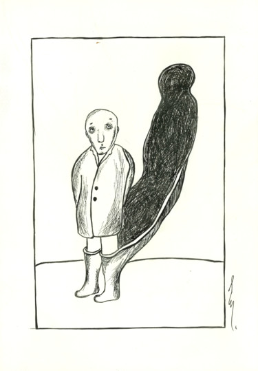 Drawing titled "Figure 1" by Yanka, Original Artwork, Gel pen