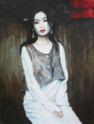 Painting titled "少女" by Cang Yu Yan, Original Artwork