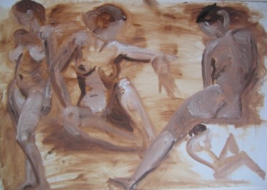 Painting titled "troisfemmes" by Yannick Gasnier, Original Artwork