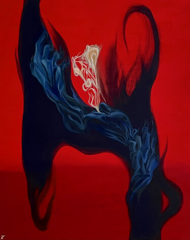 Painting titled "La colère bleue et…" by Yang Yonghyeon, Original Artwork, Acrylic