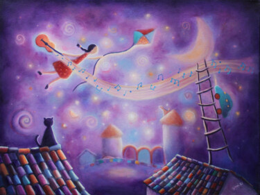 Картина под названием "Viaje fantástico" - Yani Adrian, Подлинное произведение искусства, Акрил Установлен на Деревянная рам…
