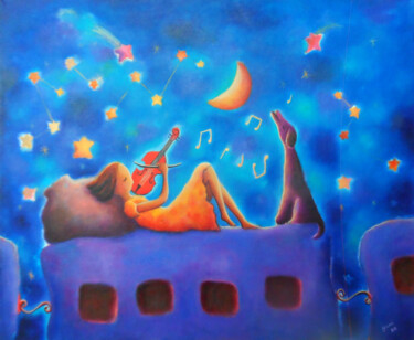 Картина под названием "Viaje al corazón" - Yani Adrian, Подлинное произведение искусства, Акрил Установлен на Деревянная рам…