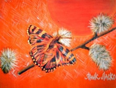 Картина под названием "The butterfly" - Yanik Lasko, Подлинное произведение искусства, Масло