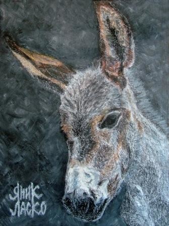 Картина под названием "Donkey" - Yanik Lasko, Подлинное произведение искусства, Масло