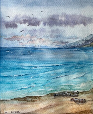 Painting titled "Dream about the see" by Yanina Kalinichenko, Original Artwork, Watercolor