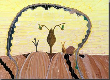 Painting titled "snail" by Yaniv Gutman, Original Artwork