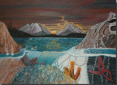 Painting titled "underwater" by Yaniv Gutman, Original Artwork