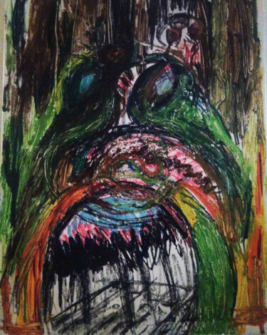 Malerei mit dem Titel "Monster around and…" von Yankuik Itzae, Original-Kunstwerk, Öl