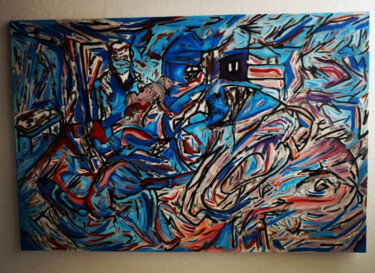 Pintura intitulada "El trauma del nacim…" por Yankuik Itzae, Obras de arte originais, Óleo