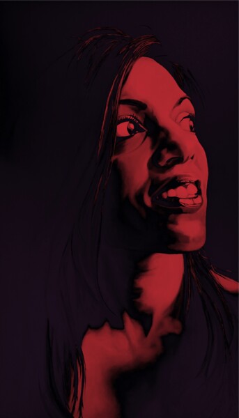 Arts numériques intitulée "She’s red" par Yann Comtat, Œuvre d'art originale, Travail numérique 2D