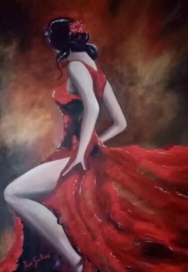 Painting titled "La danseuse" by Yann Guillerd, Original Artwork, Acrylic